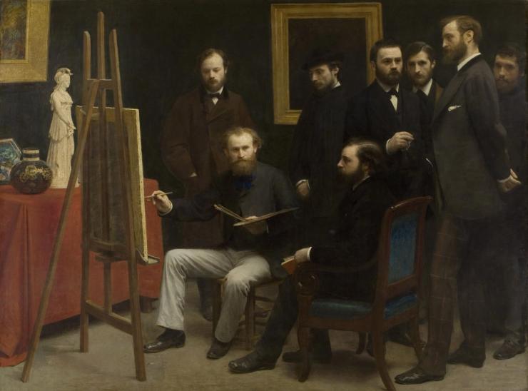 Henri Fantin-Latour’s “A Studio at Les Batignolles” (1870).