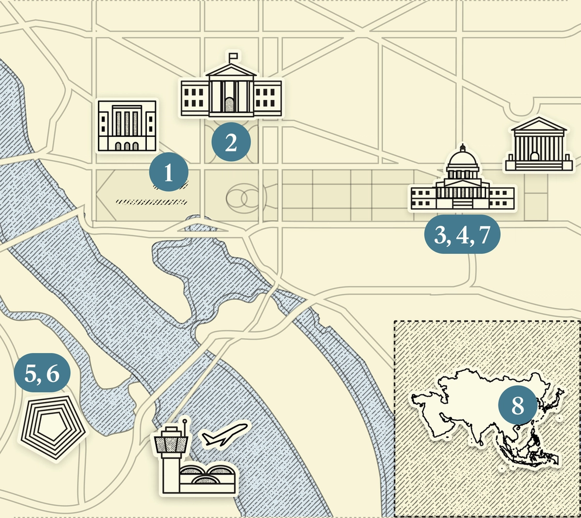 A numbered map of DC.