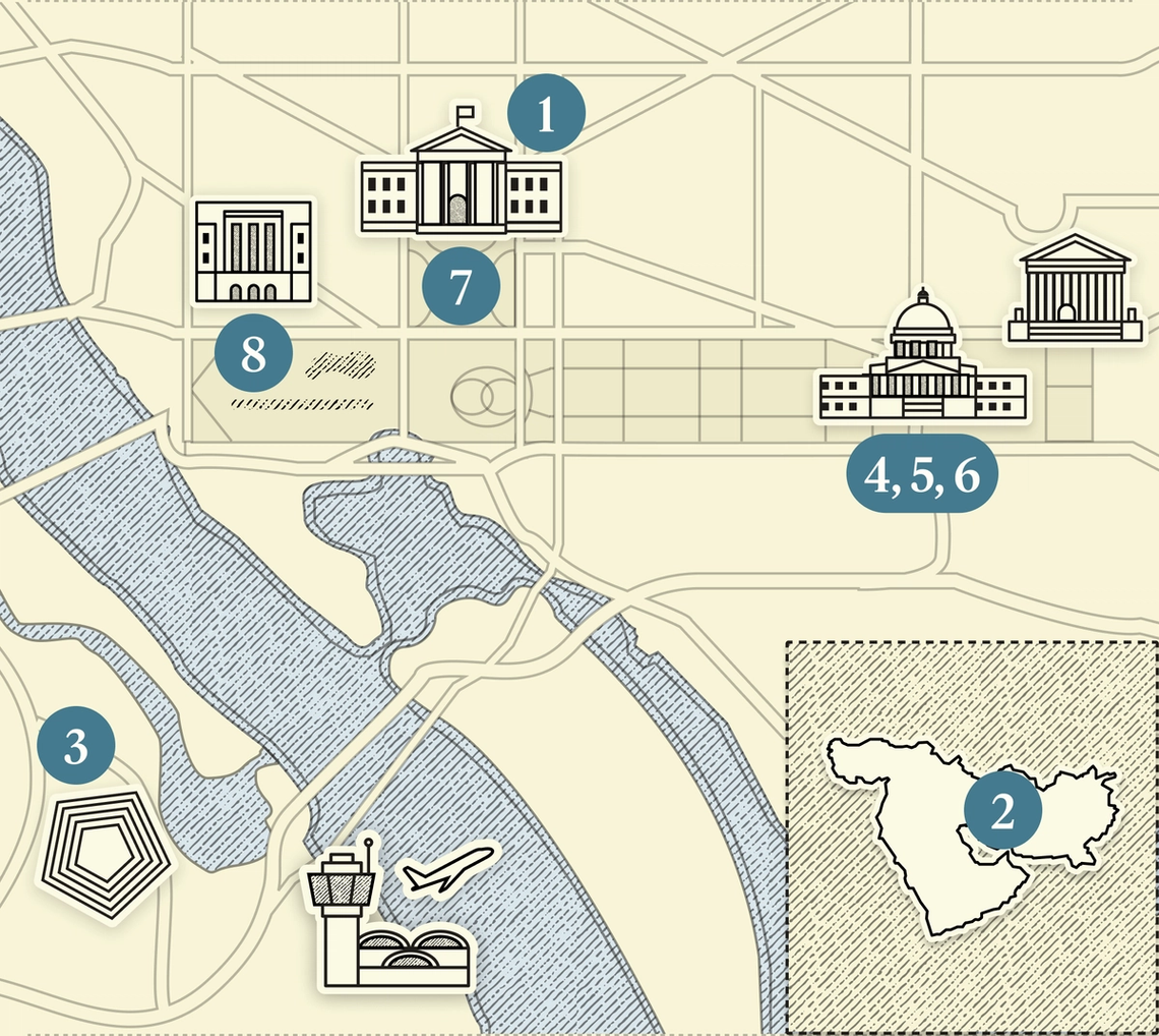 A numbered map of DC.