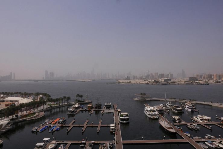 A view of Burj Khalifa from Vida Creek Harbour, amid the US-Israeli conflict with Iran, in Dubai, United Arab Emirates.
