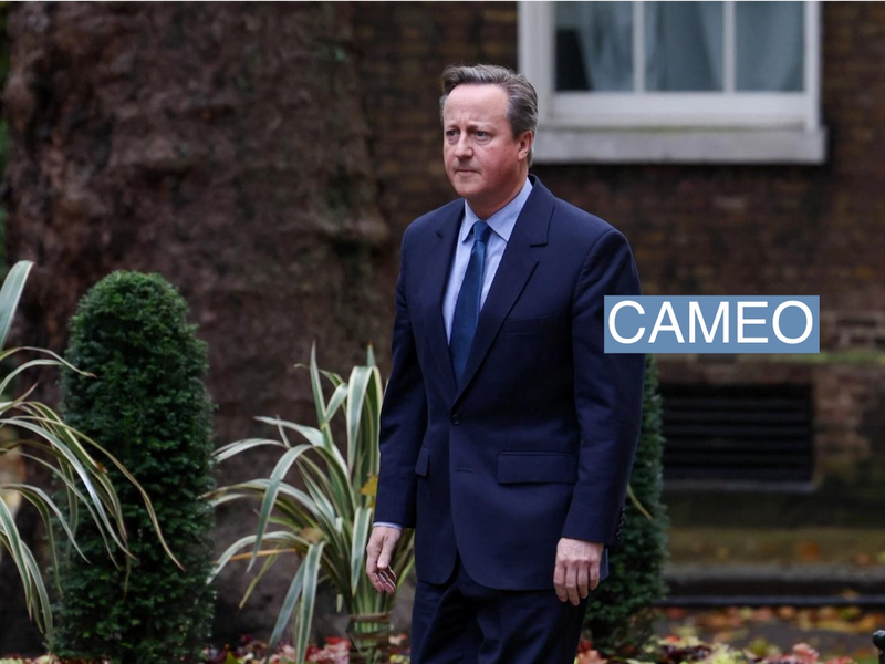 Former British Prime Minister David Cameron walks outside 10 Downing Street in London, Britain November 13, 2023. REUTERS/Suzanne Plunkett