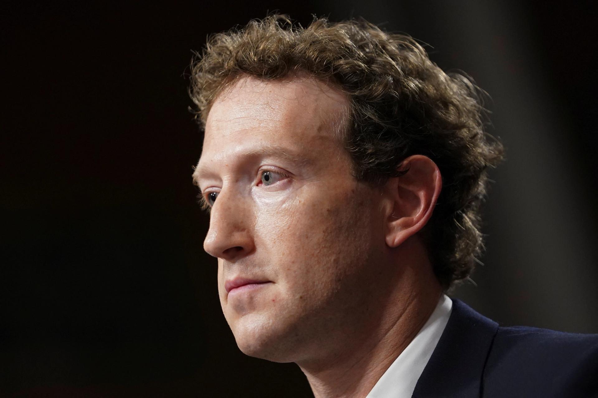 Meta’s CEO Mark Zuckerberg attends the Senate Judiciary Committee hearing on online child sexual exploitation at the US Capitol.