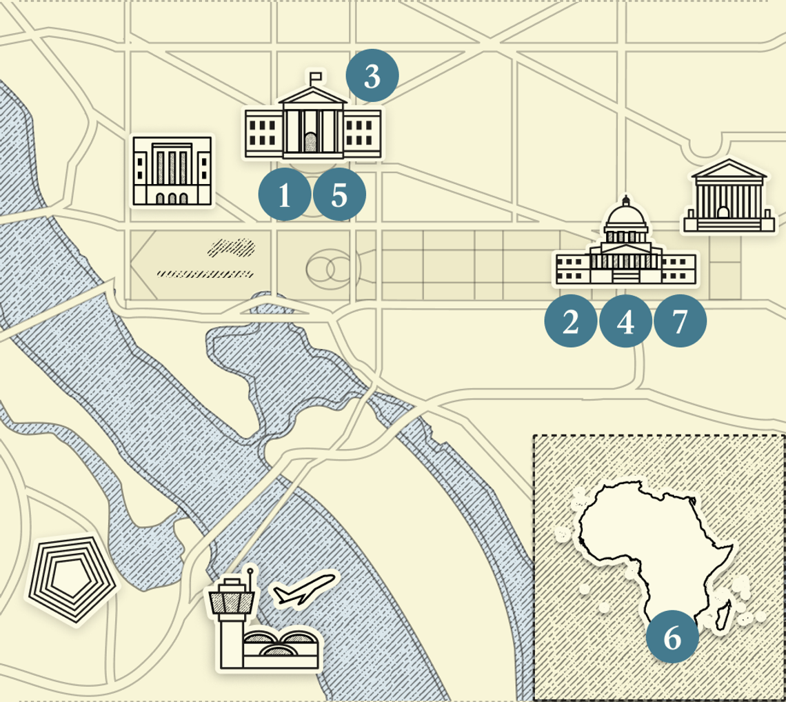 A numbered map of DC.