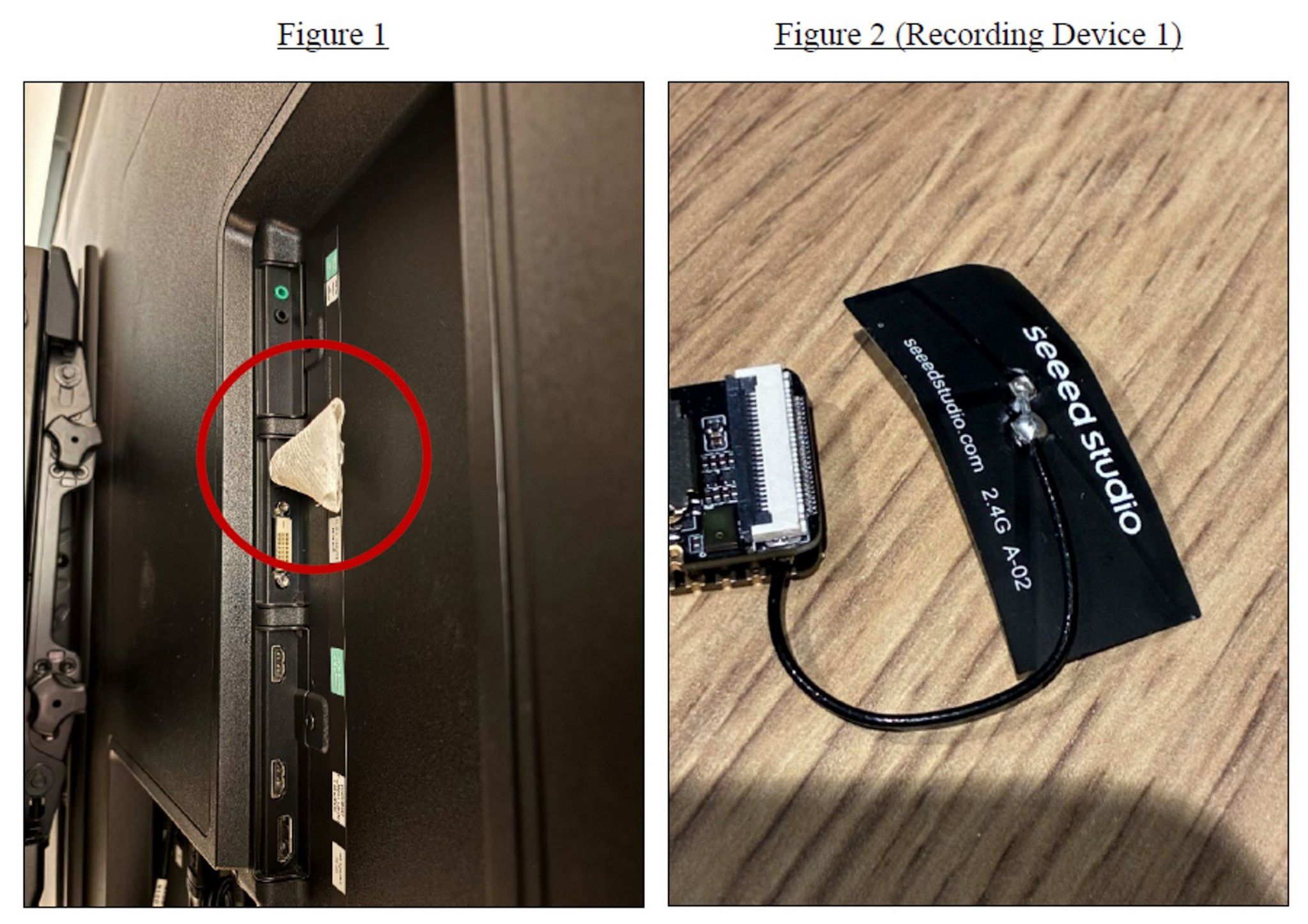 The alleged recording device. 