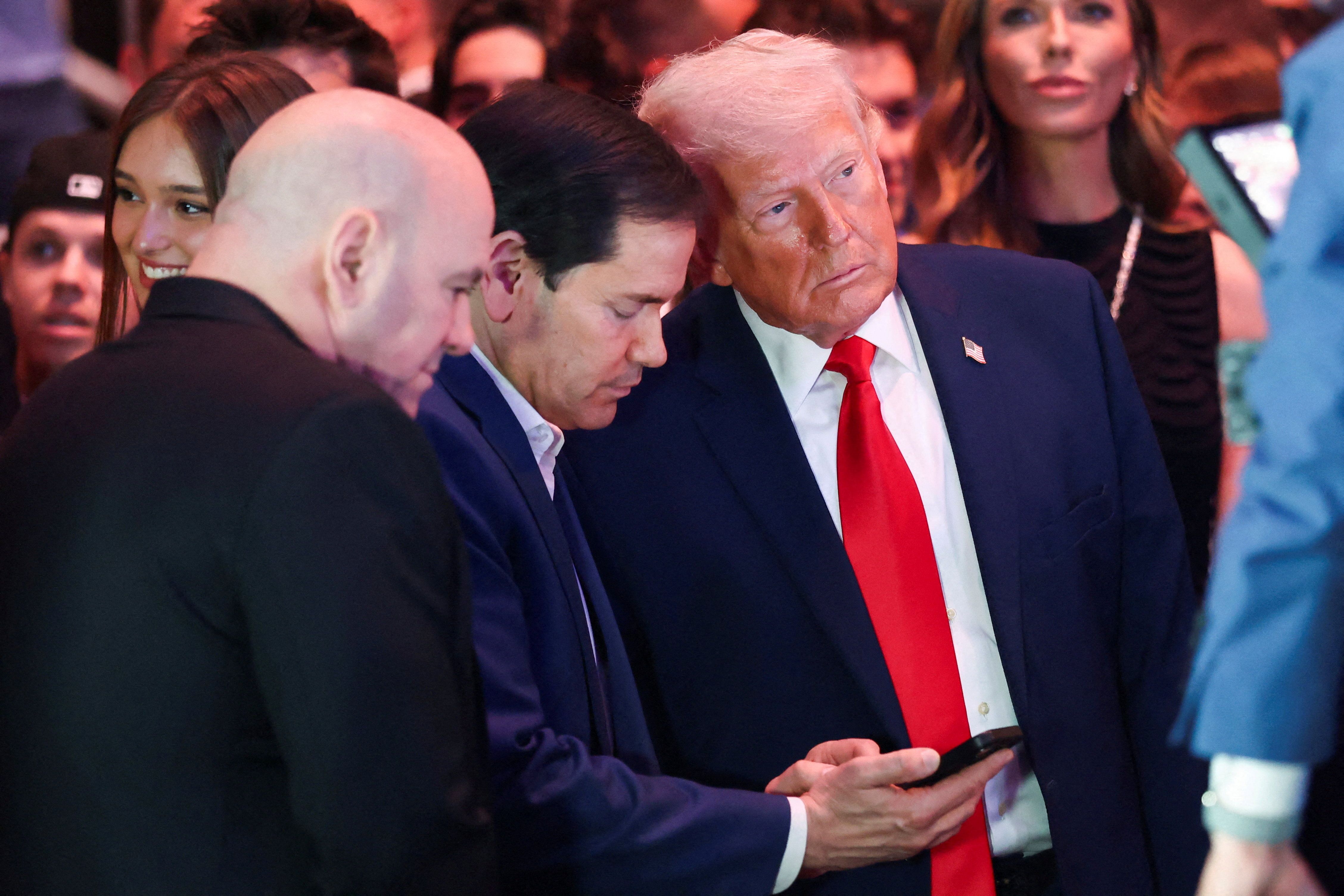 Dana White, Marco Rubio, and Donald Trump