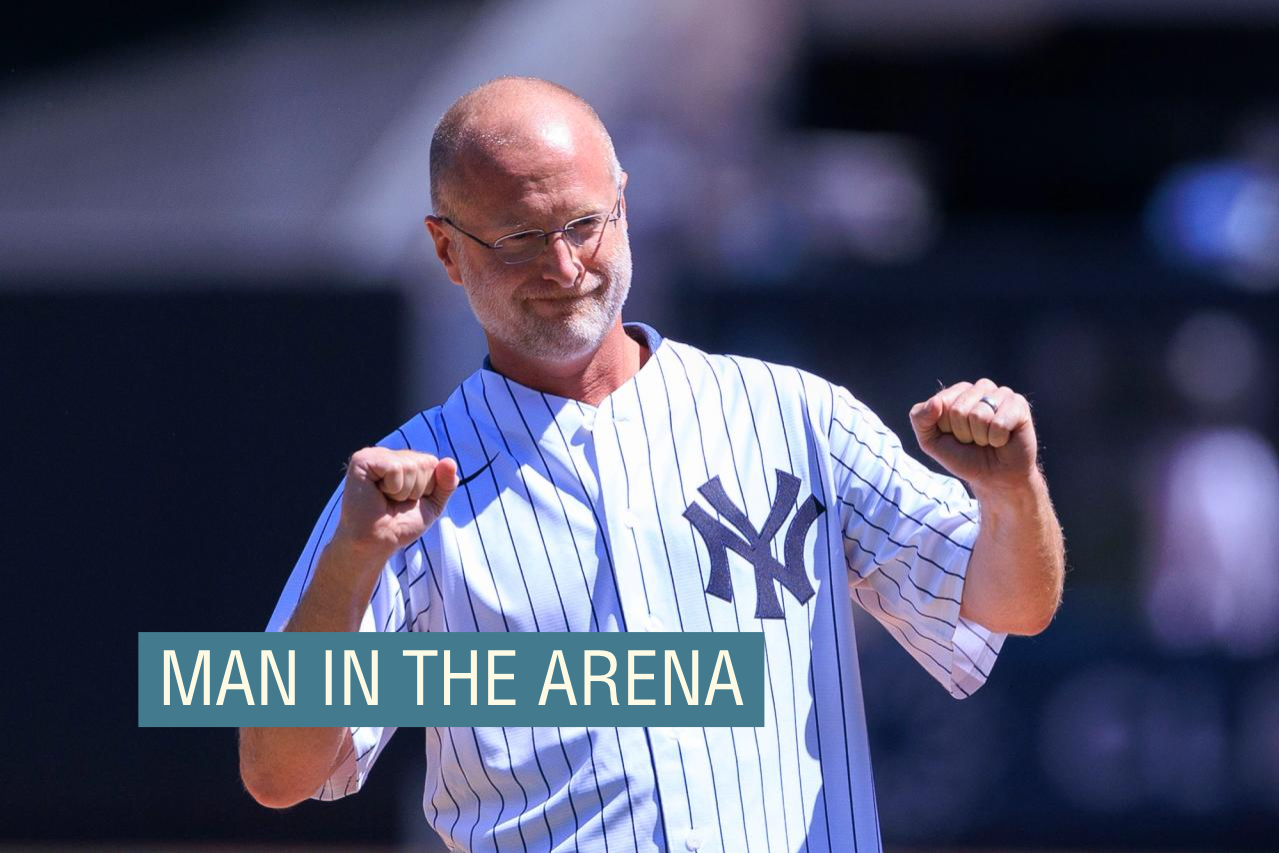 FFC chairman, Brendan Carr throws out the honorary first pitch prior to the regular season MLB game between the New York Yankees and the Boston Red Sox on Saturday August 23, 2025.