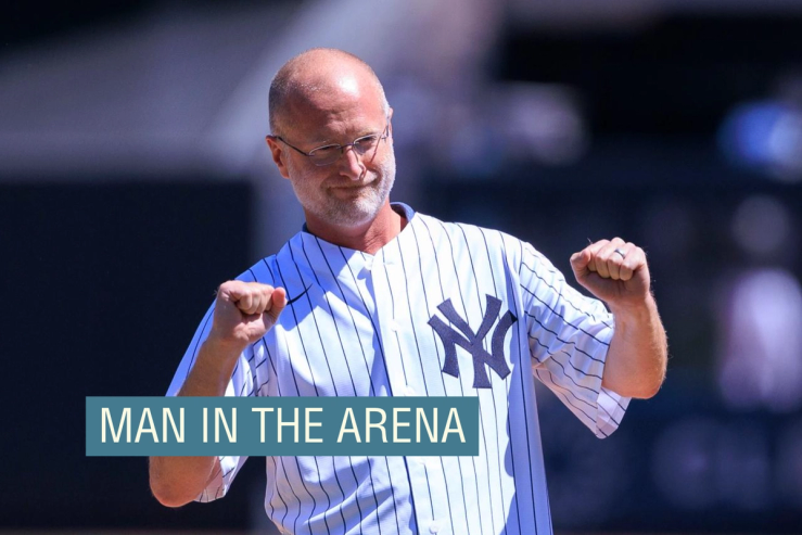 FFC chairman, Brendan Carr throws out the honorary first pitch prior to the regular season MLB game between the New York Yankees and the Boston Red Sox on Saturday August 23, 2025.