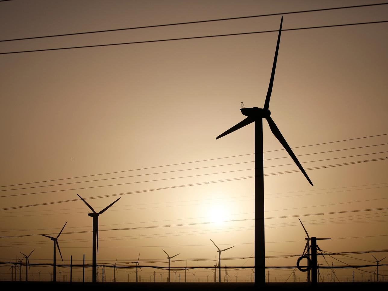 Wind turbines in China.