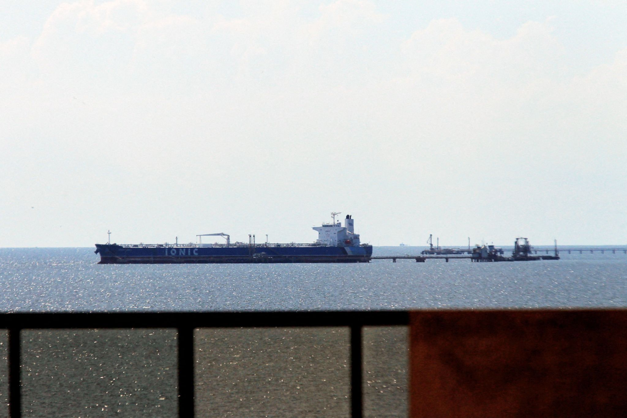A photo of a tanker off the coast of Venezuela. 