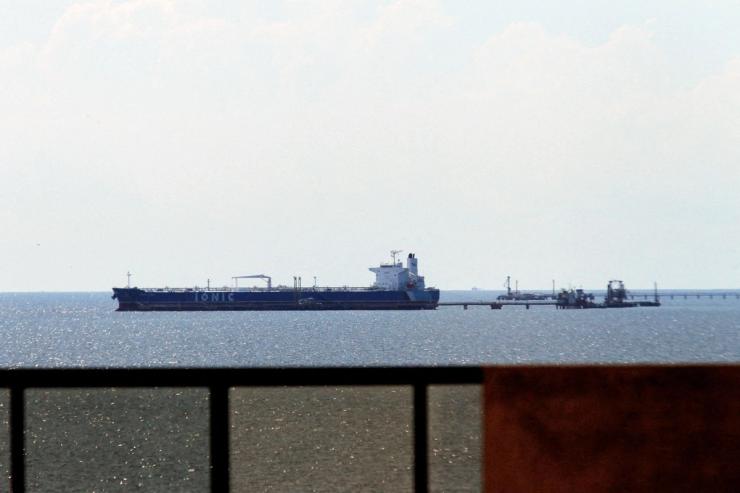 A photo of a tanker off the coast of Venezuela.