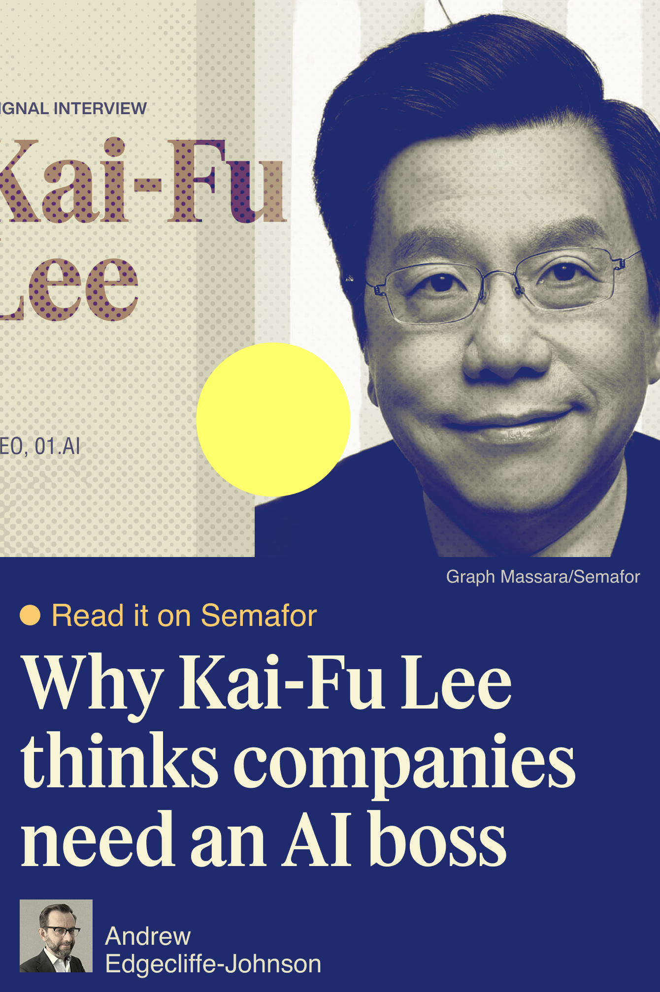 Why Kai-Fu Lee thinks companies need an AI boss