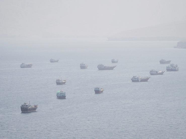 Vessels near the Strait of Hormuz.