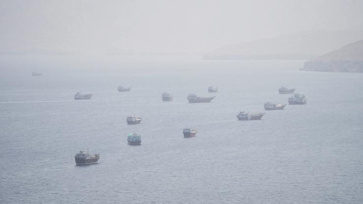 Vessels near the Strait of Hormuz.