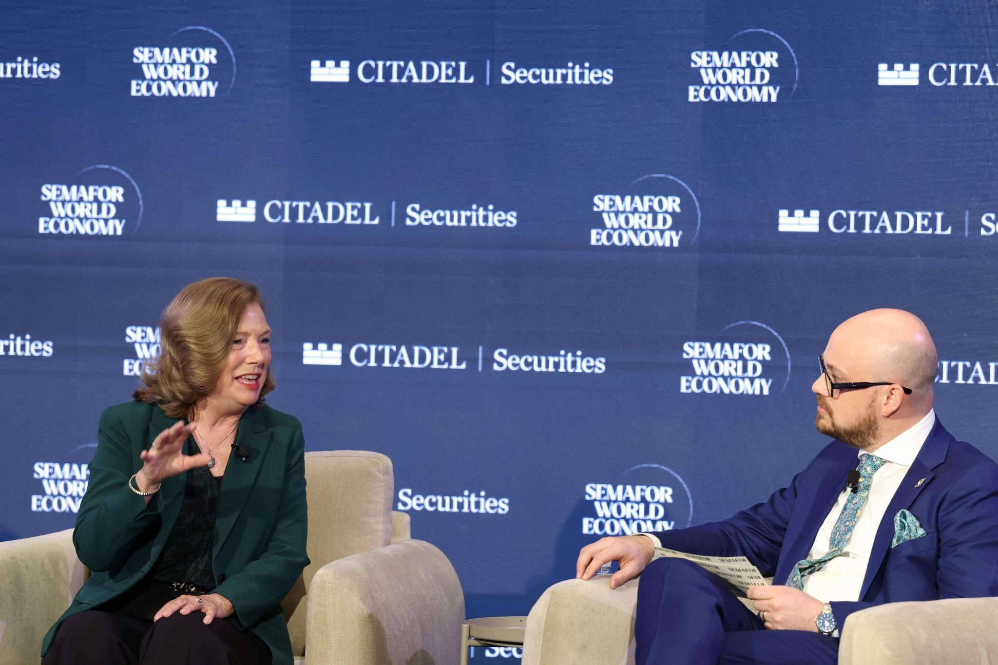 Barbara Humpton, Chief Executive Officer of USA Rare Earth, and Semafor’s Tim McDonnell.