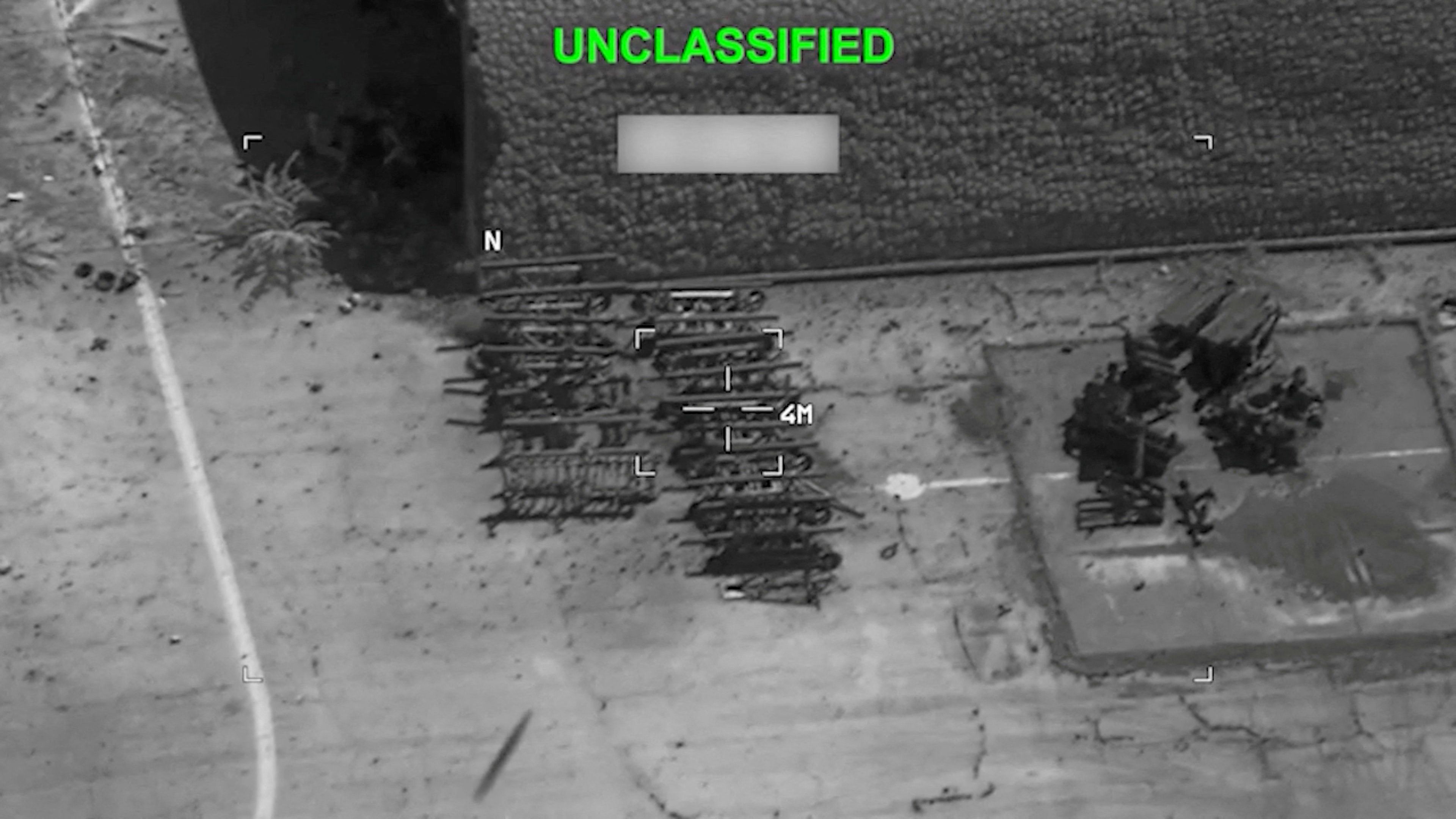 Military equipment targeted at an unknown location in Iran