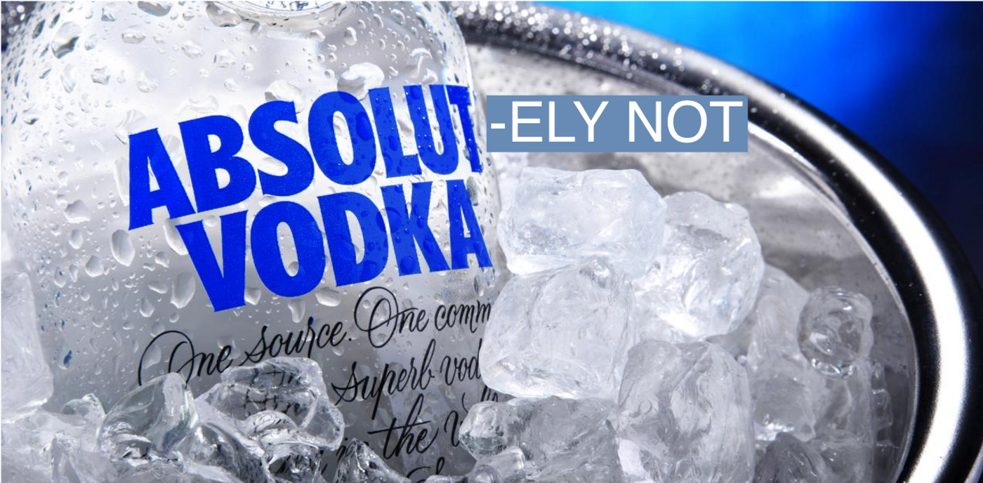 A bottle of Absolut Vodka in bucket with crushed ice.