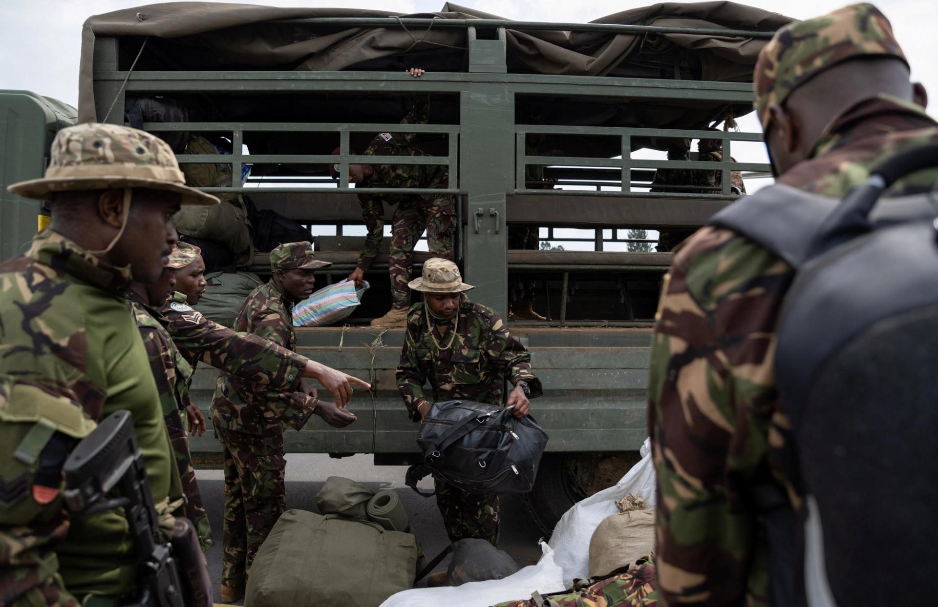 Kenyan troops that are part of the peacekeeping forces prepare to withdraw from the eastern DRC.