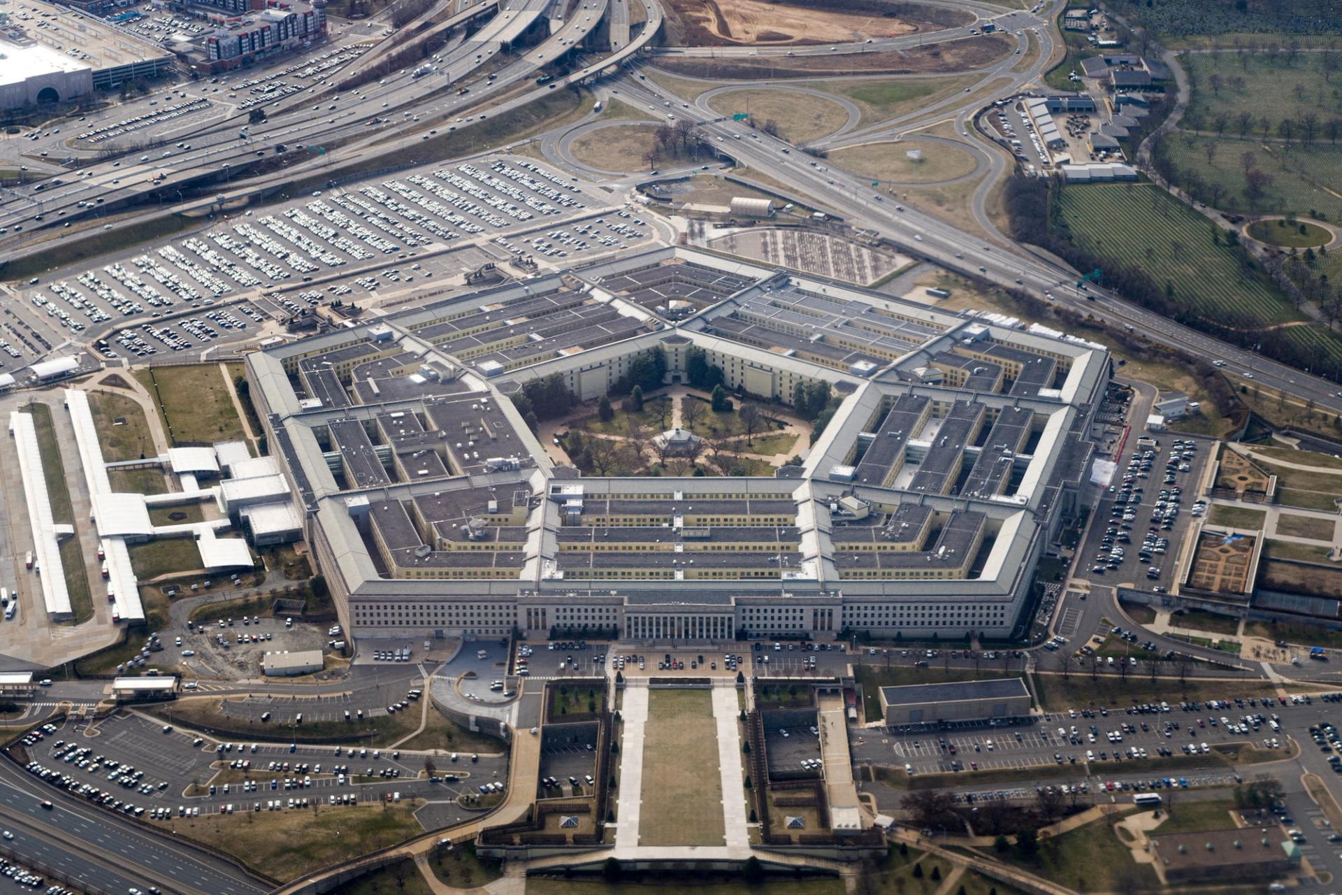 The Pentagon is seen from the air in Washington.