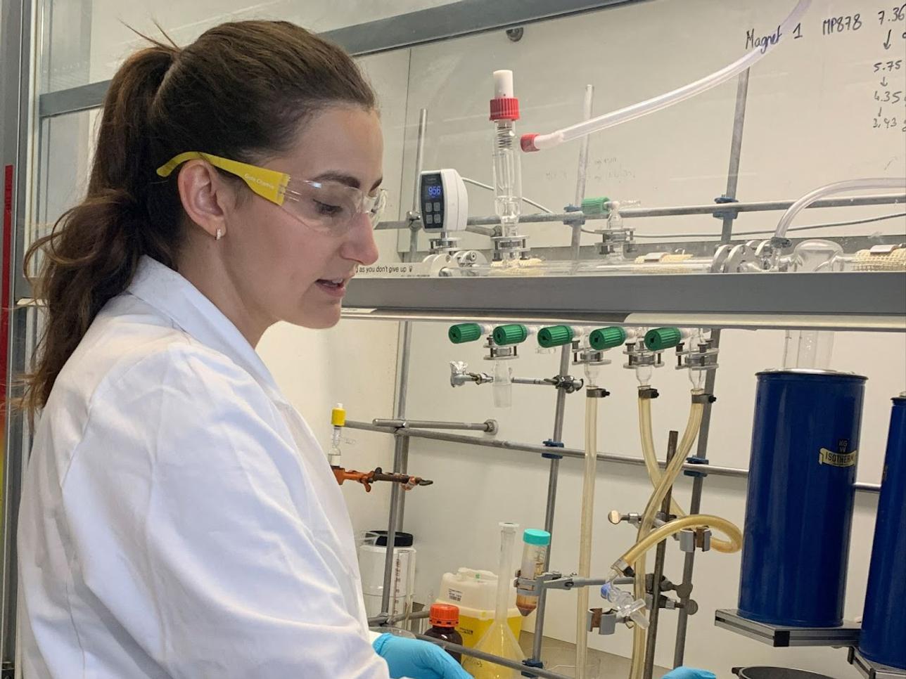 Marie Perrin, doctoral student at the Swiss Federal Institute of Technology (ETHZ) works in her lab.