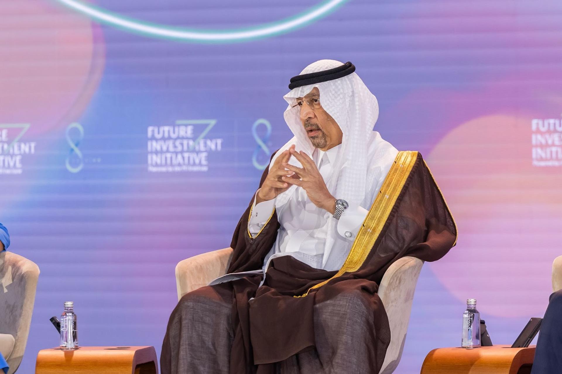 Khalid al-Falih, Saudi Minister of Investment, speaking at FII on Oct 28, 2024.