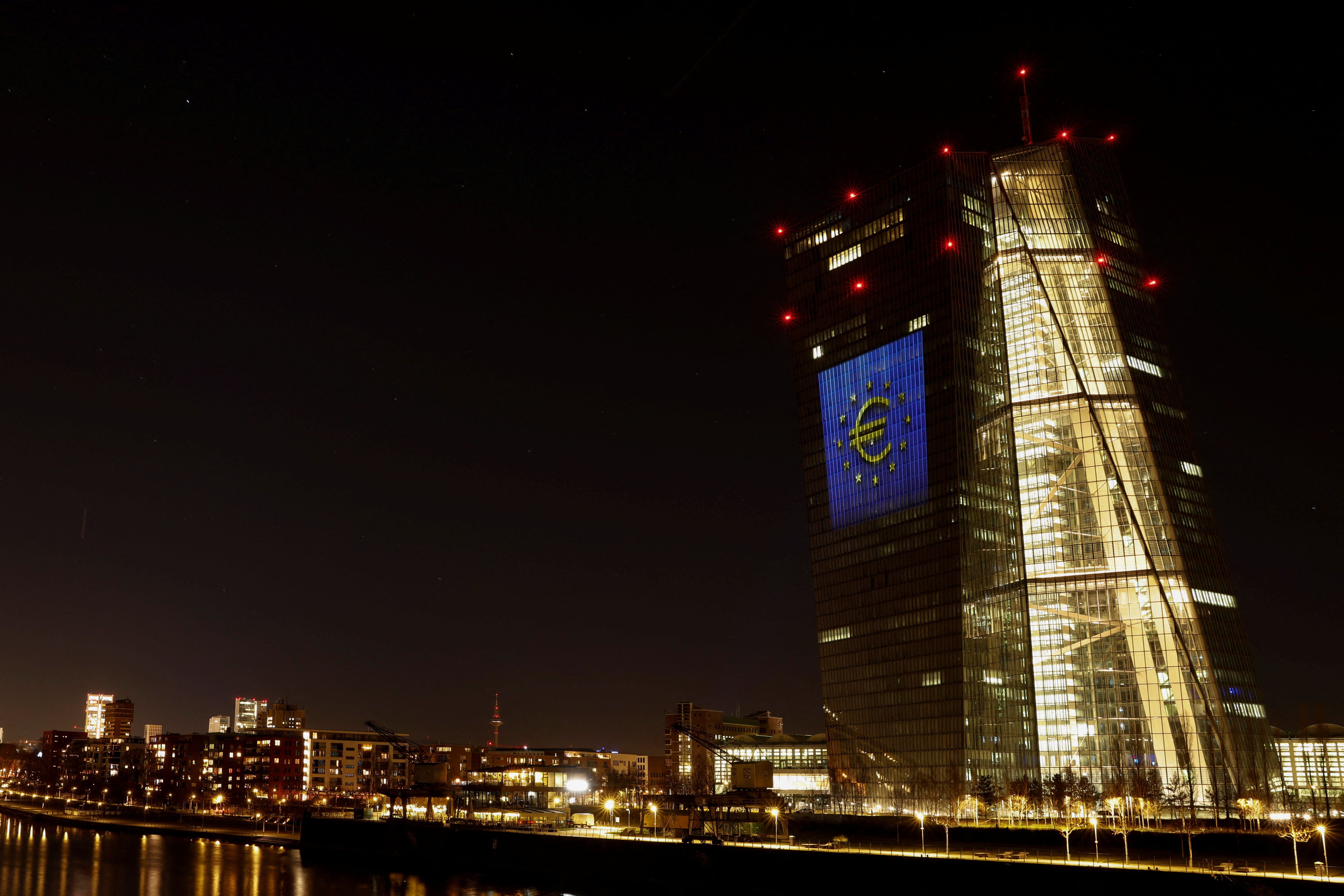 The facade of the European Central Bank.