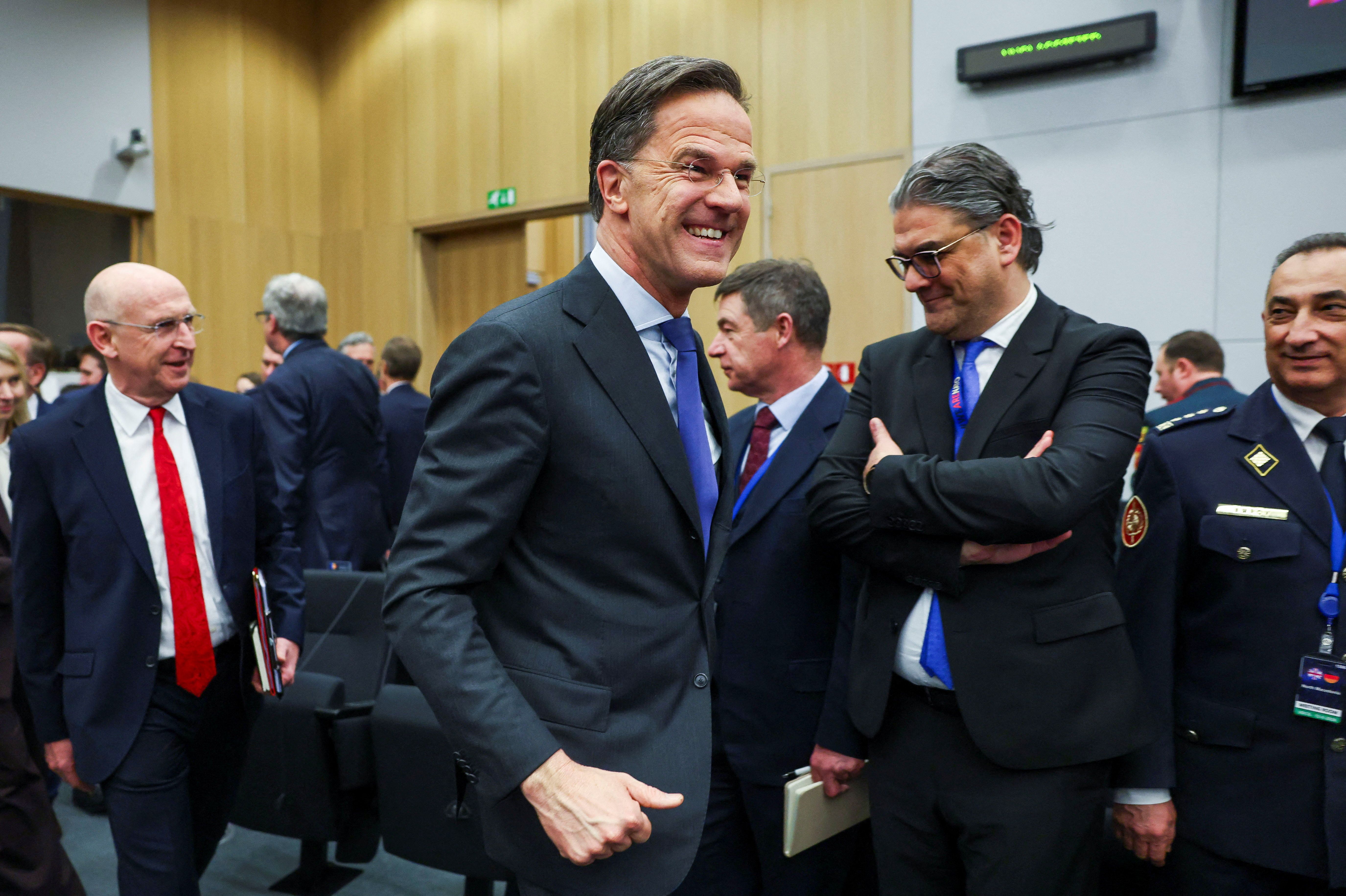 NATO Secretary General Mark Rutte attends a meeting of the Ukraine Defence Contact Group