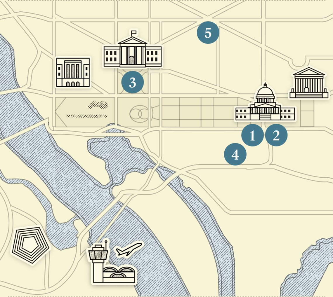 A map of Washington, DC.