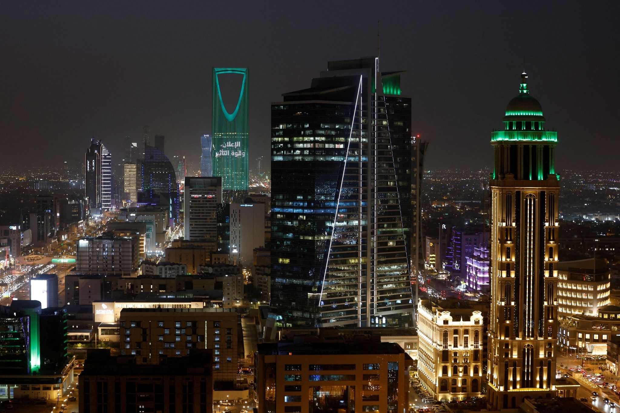 View of Riyadh city at night