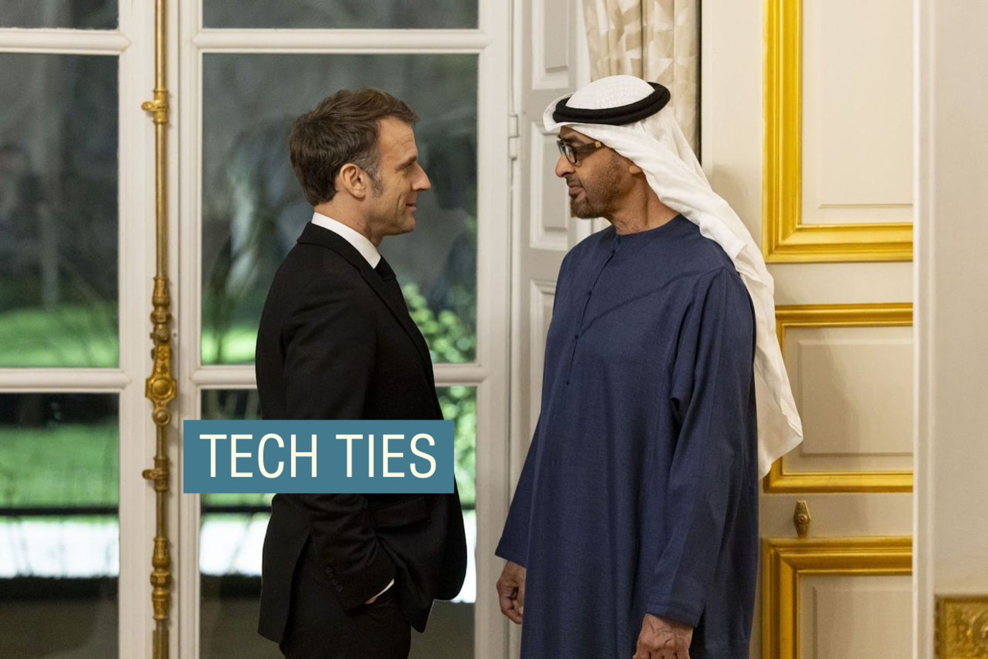 President Sheikh Mohamed bin Zayed Al Nahyan and President Emmanuel Macron of France