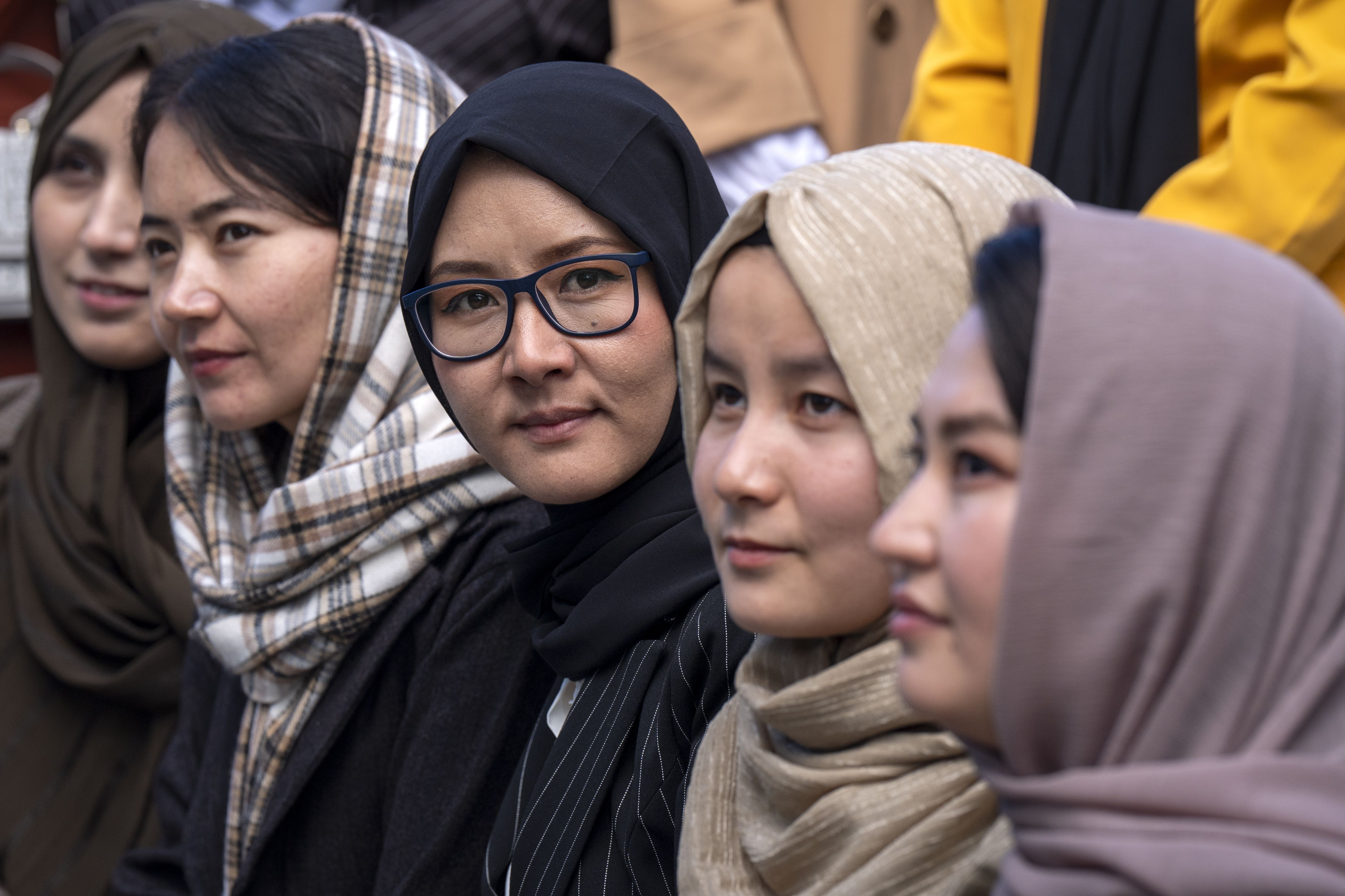 A group of Aghani women in Scotland. 
