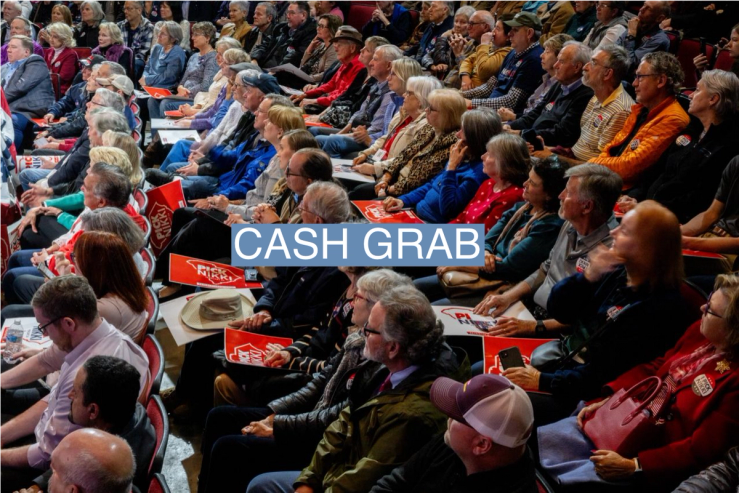 The crowd listens as Republican presidential candidate and former U.N. Ambassador Nikki Haley speaks during a campaign rally at the University of South Carolina - Aiken on Feb. 5, 2024, in Aiken, S.C.