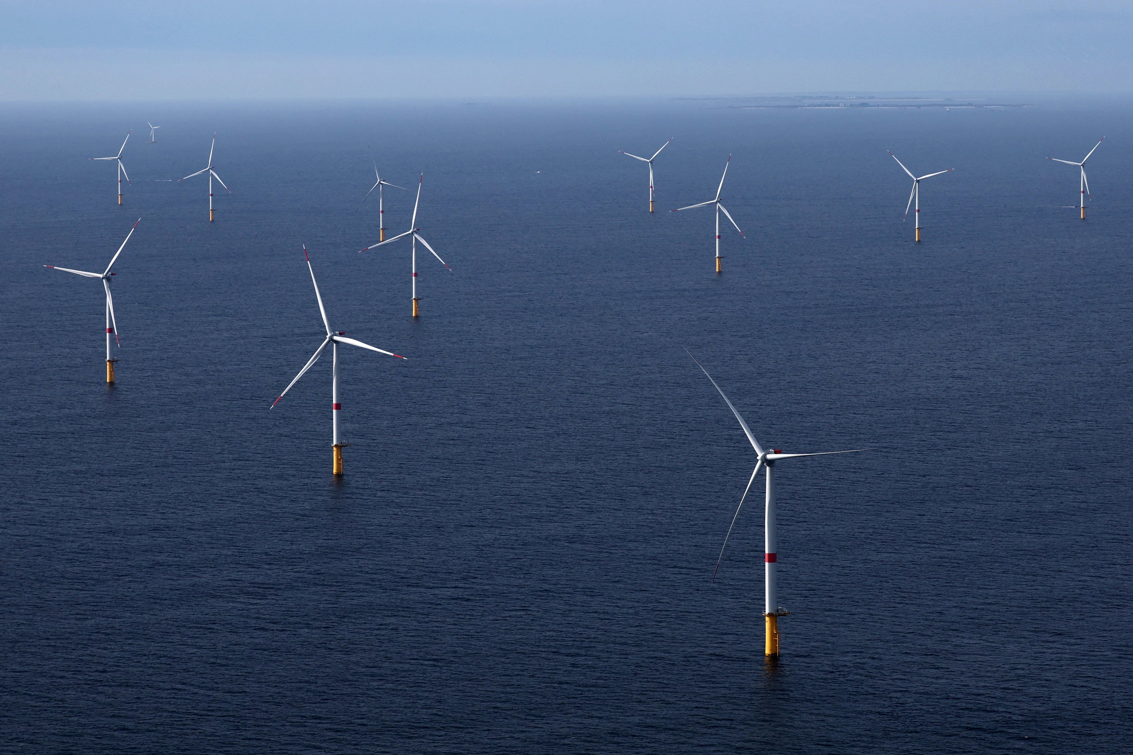 An offshore wind farm in France.