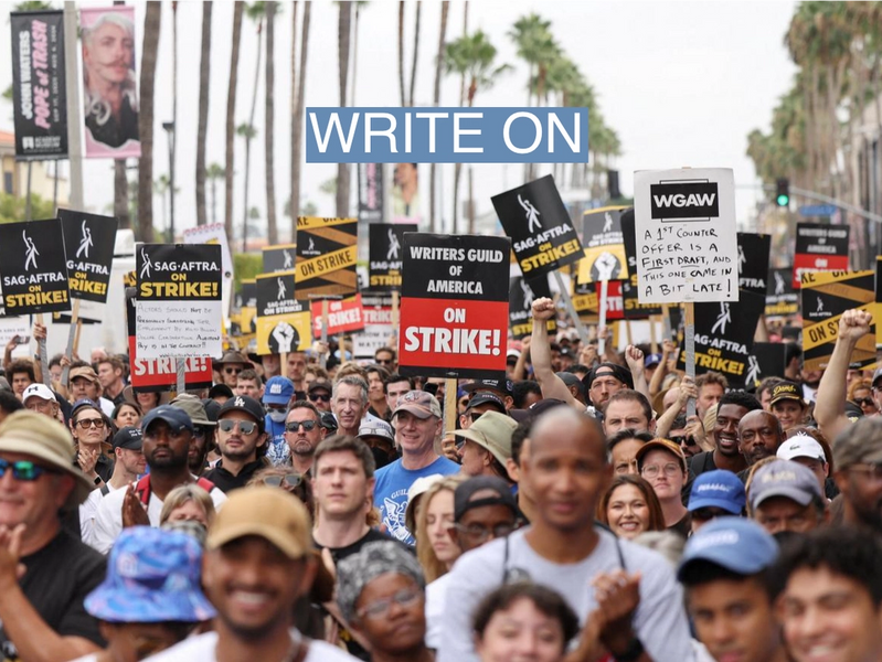 SAG-AFTRA actors and Writers Guild of America (WGA) writers rally during their ongoing strike, in Los Angeles, California, U.S. September 13, 2023. 