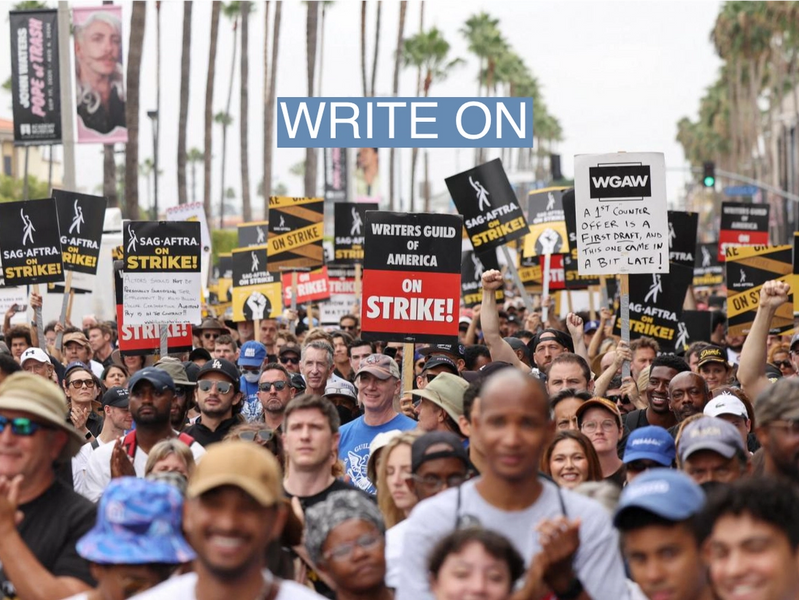 SAG-AFTRA actors and Writers Guild of America (WGA) writers rally during their ongoing strike, in Los Angeles, California, U.S. September 13, 2023.