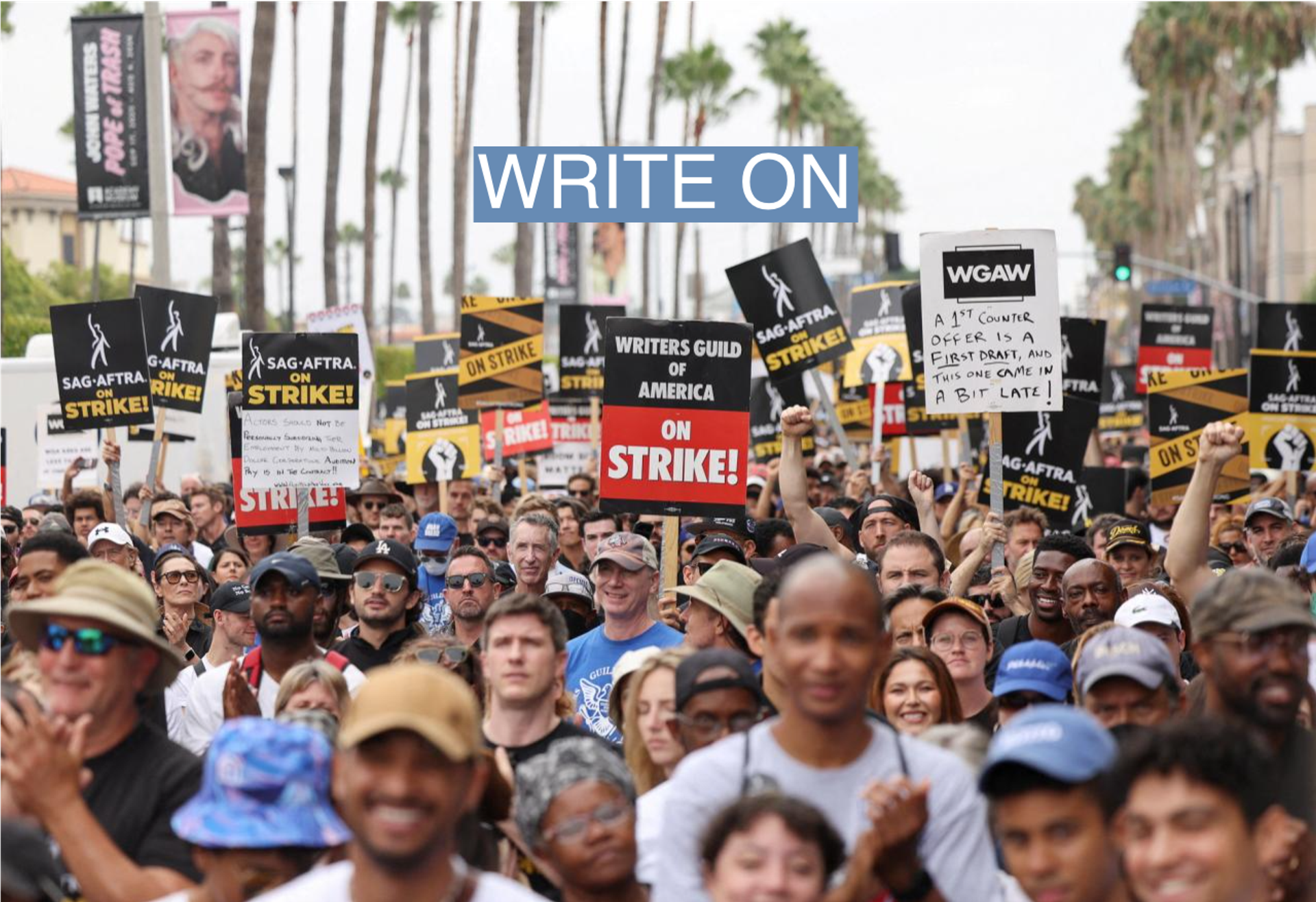 SAG-AFTRA actors and Writers Guild of America (WGA) writers rally during their ongoing strike, in Los Angeles, California, U.S. September 13, 2023. 