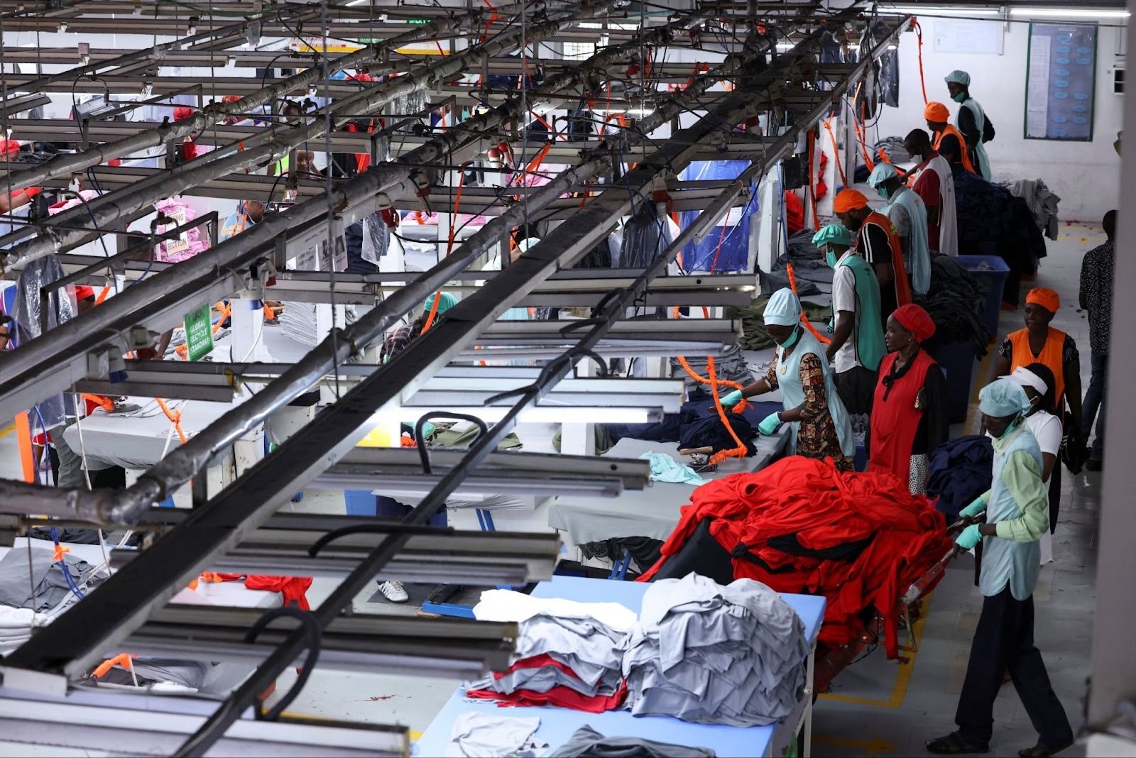 A garment factory in Africa. 