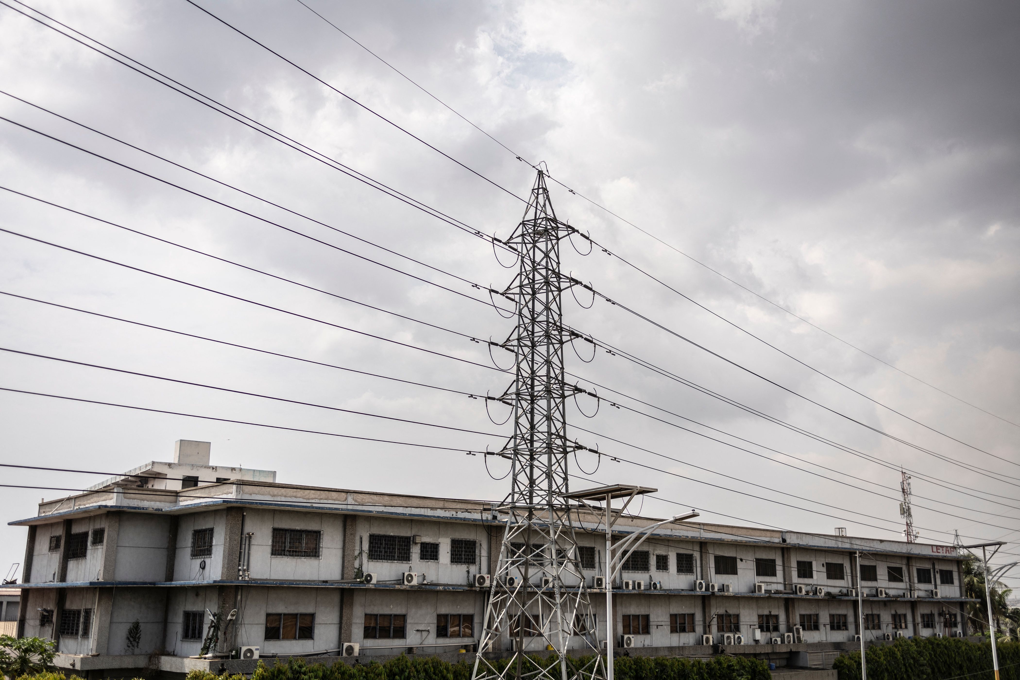 An electric pole in Accra.