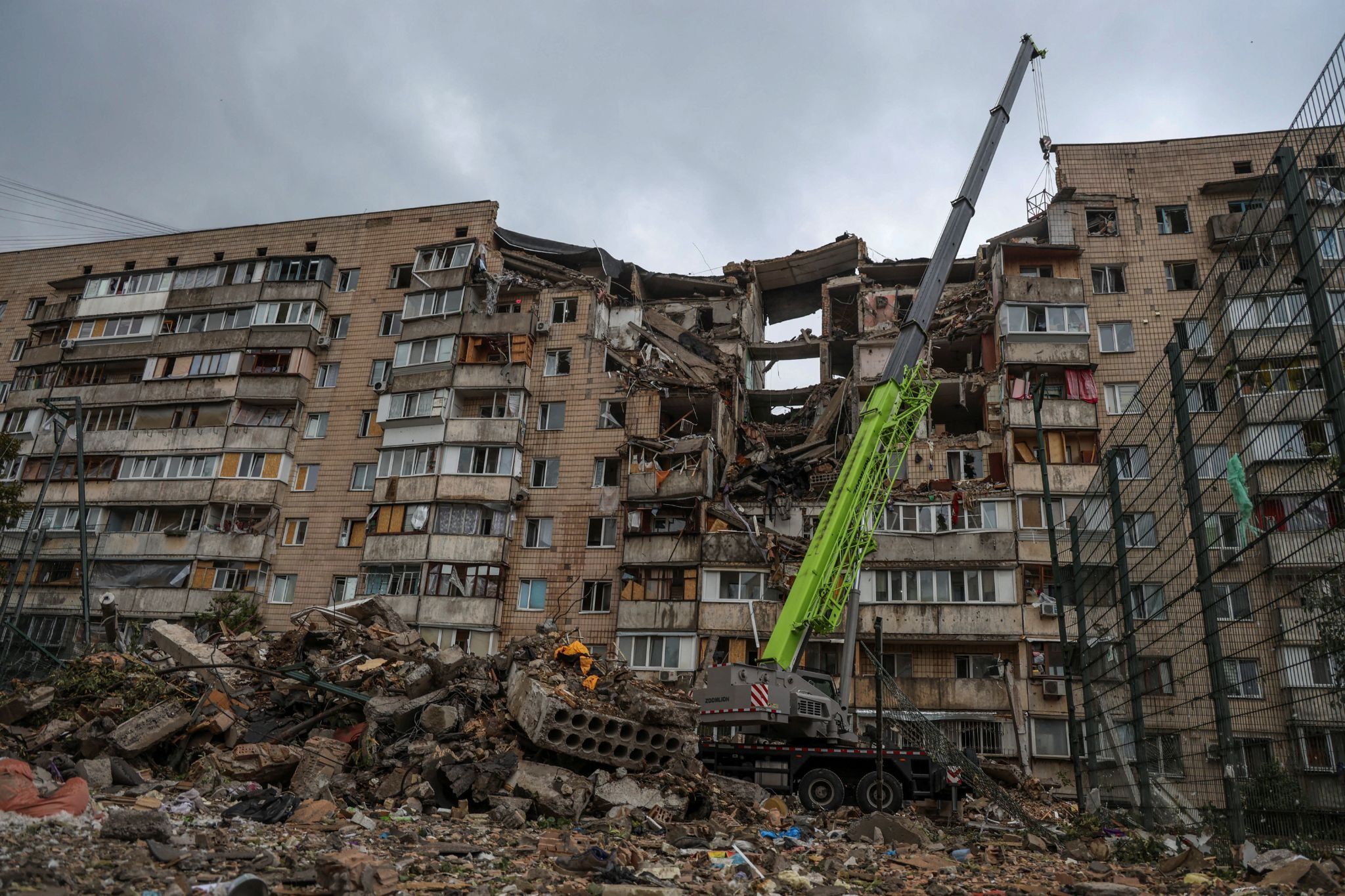 A Russian drone and missile attack in Kyiv yesterday. 