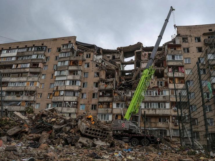 A Russian drone and missile attack in Kyiv yesterday.