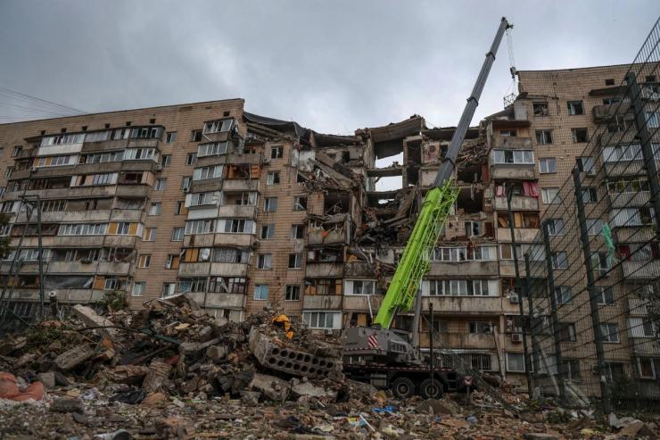 A Russian drone and missile attack in Kyiv yesterday.