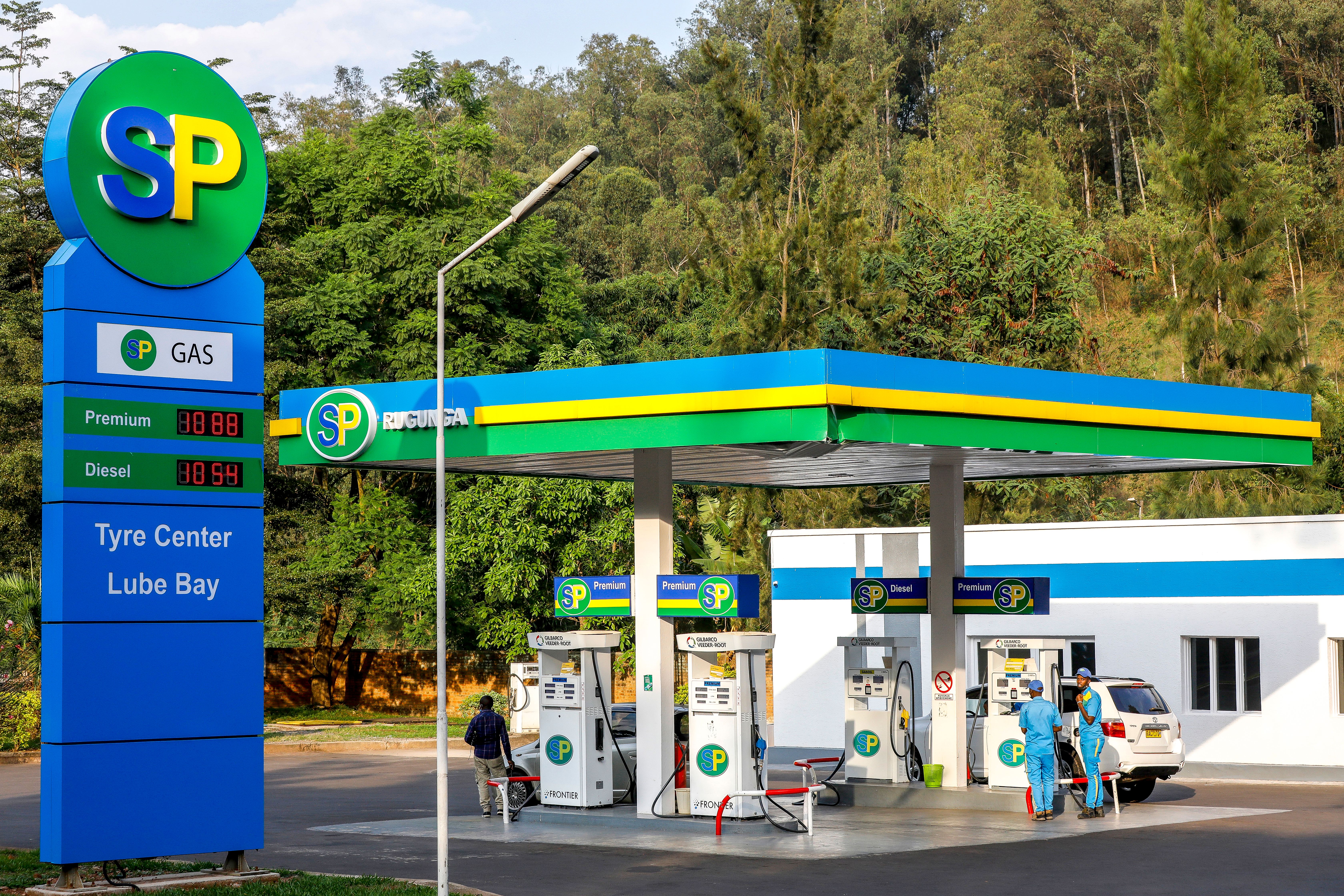 A petrol station in Kigali.