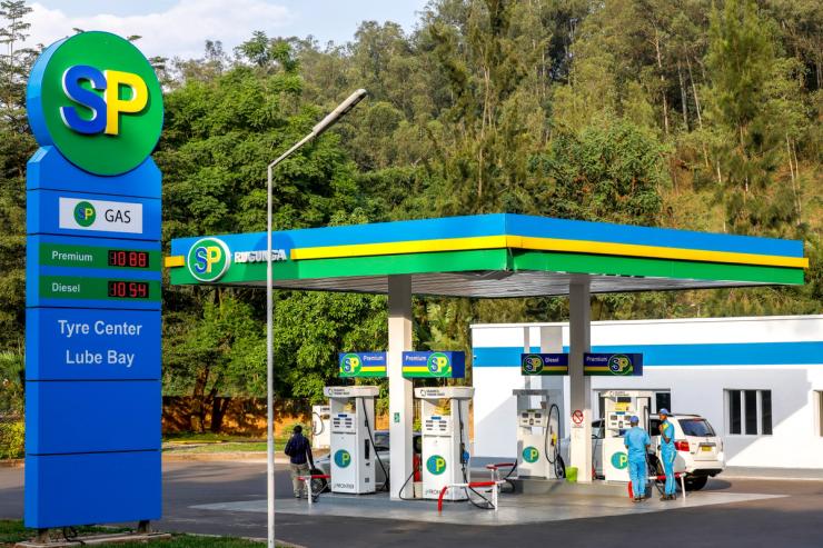 A petrol station in Kigali.