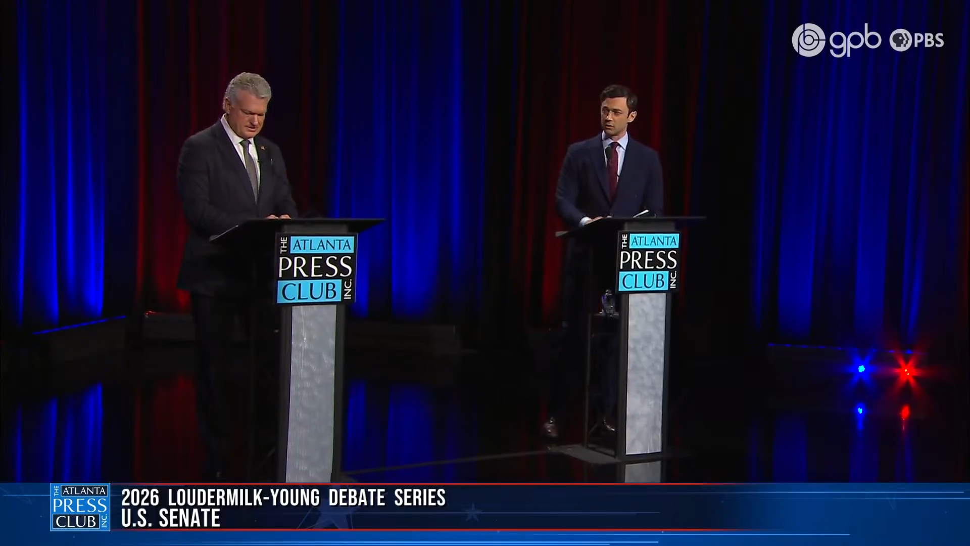 Screenshot of Ossoff/Collins debate 