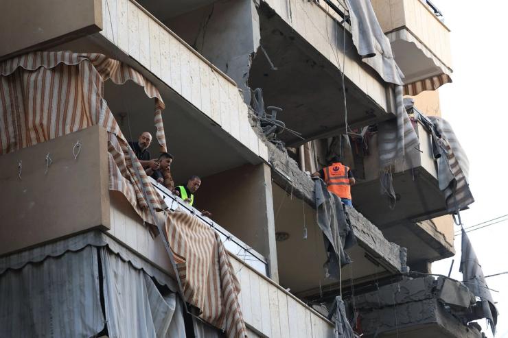 The aftermath of an Israeli strike on Lebanon.