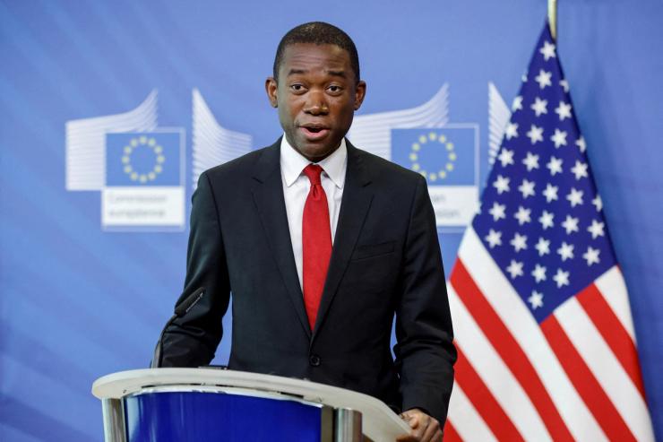 U.S. Deputy Treasury Secretary Wally Adeyemo in Brussels, Belgium on March 29, 2022.
