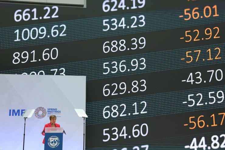 International Monetary Fund (IMF) Managing Director Kristalina Georgieva delivers remarks on the global economy, ahead of the IMF/World Bank Spring Meetings.