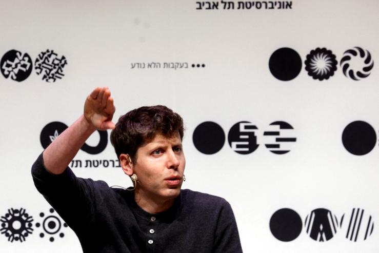 Sam Altman, CEO of Microsoft-backed OpenAI and ChatGPT creator speaks during a talk at Tel Aviv University.