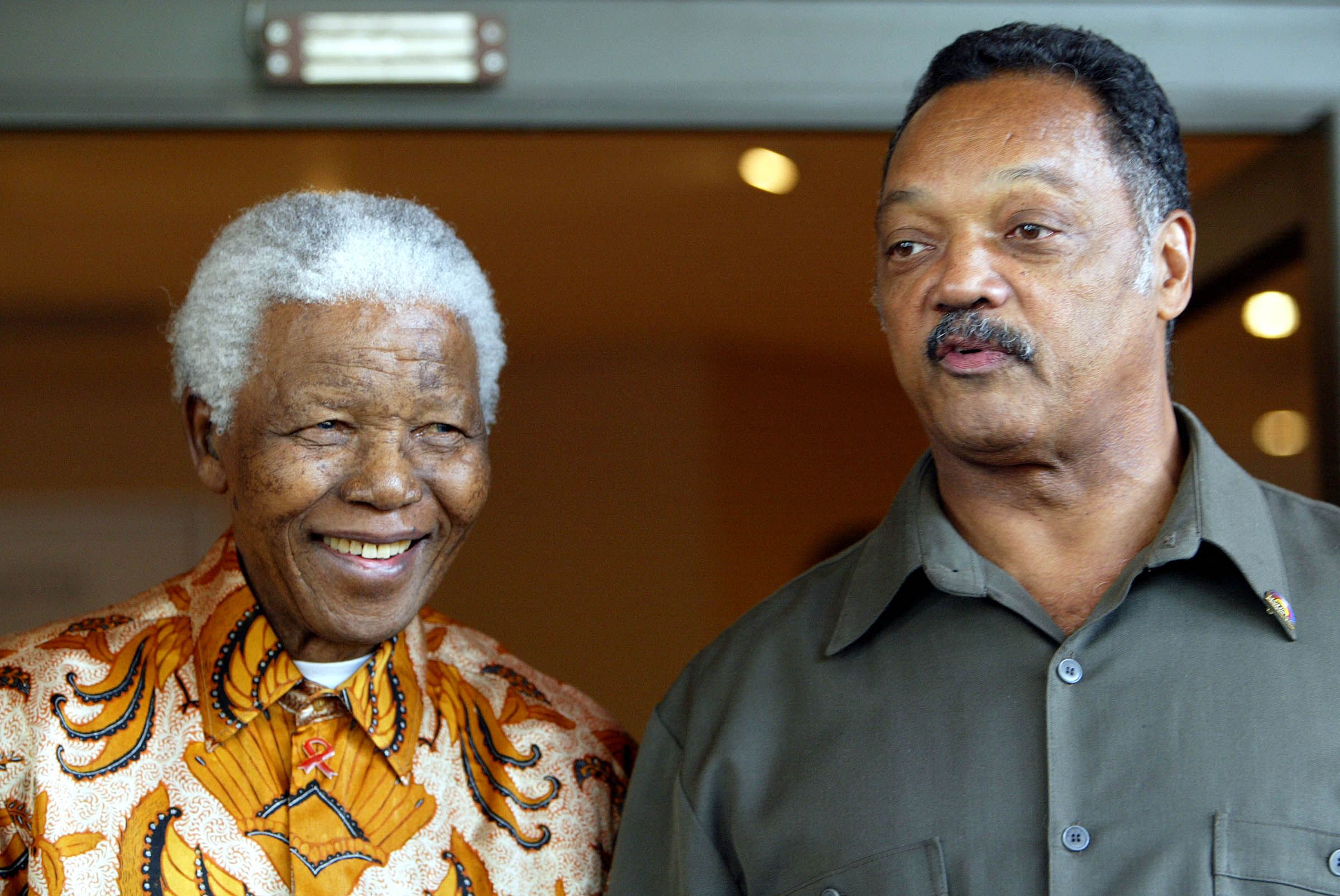 Nelson Mandela and Jesse Jackson in 2005. 