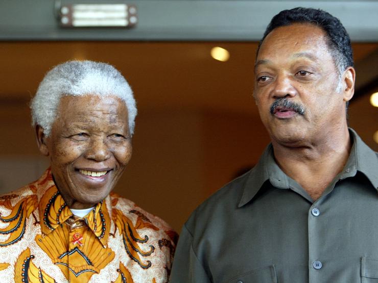 Nelson Mandela and Jesse Jackson in 2005.