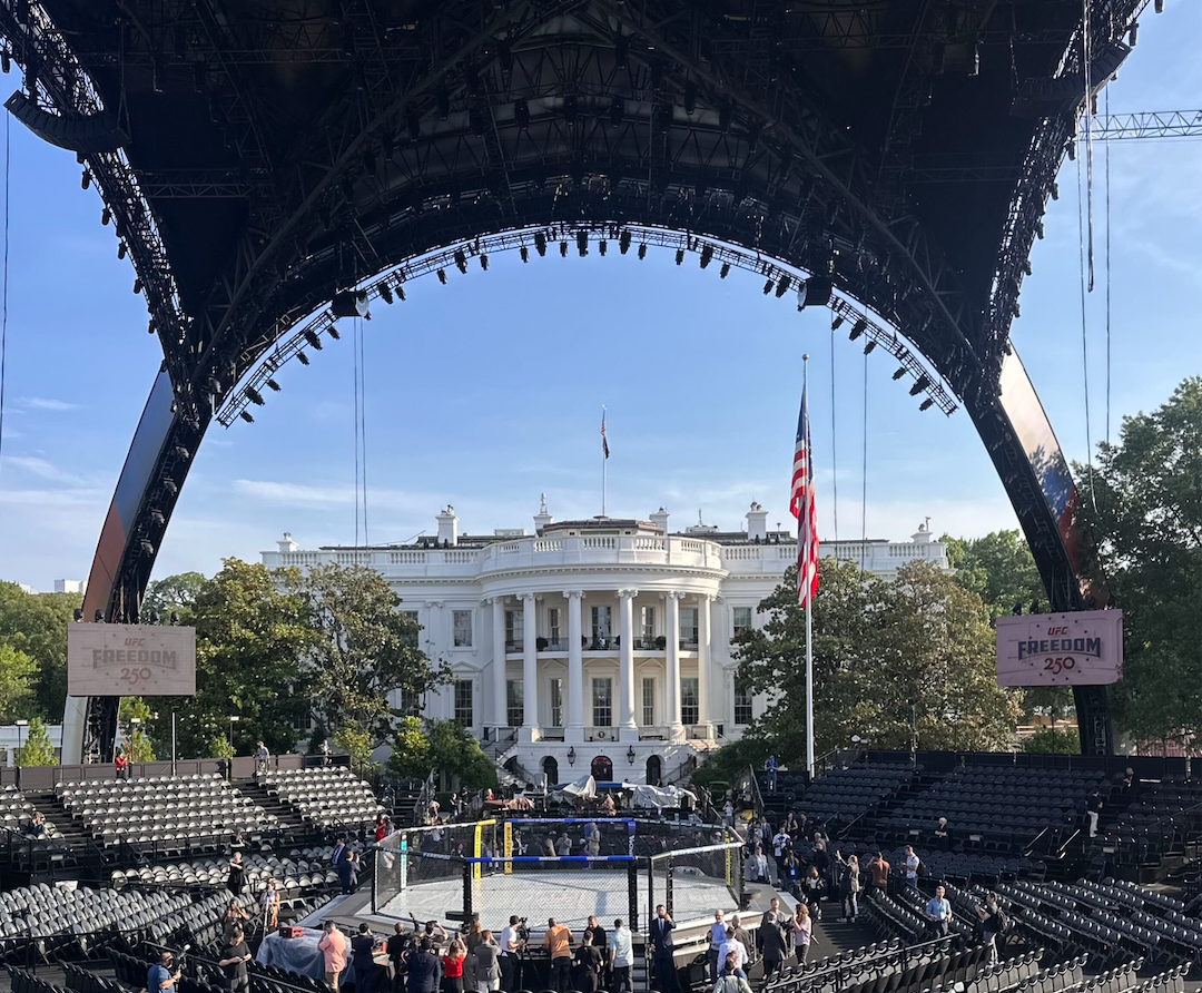 The White House, with the UFC “claw”